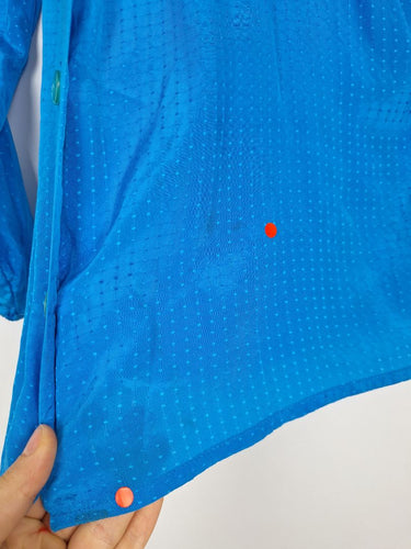 Second-Hand - Tucker Azure Pure Silk Blouse Size S - SwapUp