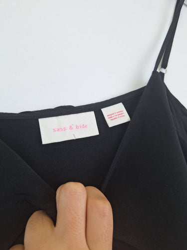 Second-Hand - Sass & Bide Noir Pure Silk Camisole Top Size 12 - SwapUp