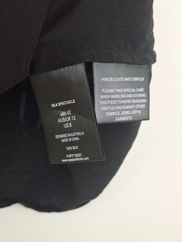 Second-Hand - Sass & Bide Noir Pure Silk Camisole Top Size 12 - SwapUp