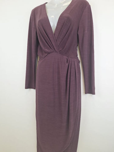 Second-Hand - Sheike Ruched Long Sleeve Midi Dress Size 10 - SwapUp
