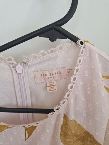 Second-Hand - Ted Baker Spring Broderie Mini Dress Size 14 - SwapUp