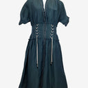 Second-Hand - Aje Emerald Silk Linen Corset Maxi Dress Size 12 - SwapUp