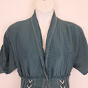 Second-Hand - Aje Emerald Silk Linen Corset Maxi Dress Size 12 - SwapUp