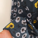 Second-Hand - Cue Petrol Blue Floral Midi Dress Size 14 - SwapUp