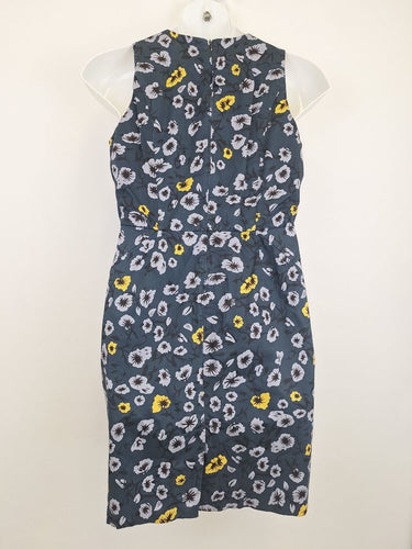Second-Hand - Cue Petrol Blue Floral Midi Dress Size 14 - SwapUp