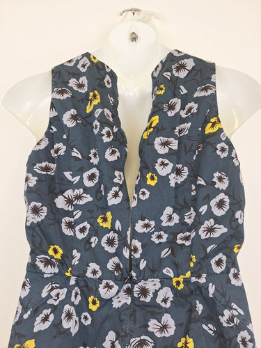 Second-Hand - Cue Petrol Blue Floral Midi Dress Size 14 - SwapUp