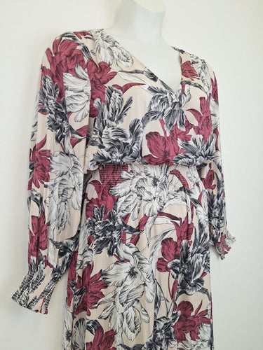 Second-Hand - Witchery Floral V Neck Midi Dress Size 12 - SwapUp