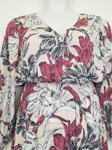 Second-Hand - Witchery Floral V Neck Midi Dress Size 12 - SwapUp