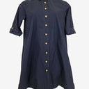 Second-Hand - Trenery Navy Button Up Mini Dress Size 12 - SwapUp