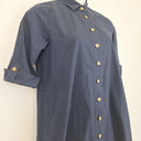 Second-Hand - Trenery Navy Button Up Mini Dress Size 12 - SwapUp