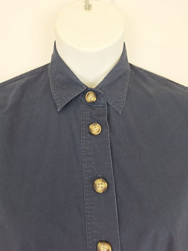 Second-Hand - Trenery Navy Button Up Mini Dress Size 12 - SwapUp