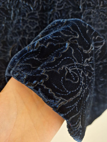 Second-Hand - Cue Rich Blue Velvet Mini Dress Size 12 - SwapUp