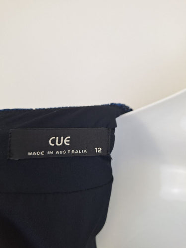 Second-Hand - Cue Rich Blue Velvet Mini Dress Size 12 - SwapUp