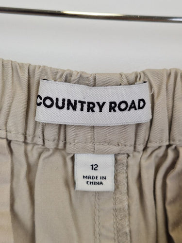 Second-Hand - Country Road Casual Breezy Beige Drawstring Pants Size 12 - SwapUp