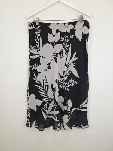 Second-Hand - Liz Jordan Bias Cut Floral Chiffon Midi Skirt Size S - SwapUp