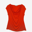 Second-Hand - Anthea Crawford Cowl Neck Apricot Shimmer Top Size M - SwapUp
