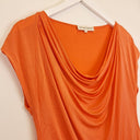Second-Hand - Anthea Crawford Cowl Neck Apricot Shimmer Top Size M - SwapUp