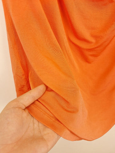 Second-Hand - Anthea Crawford Cowl Neck Apricot Shimmer Top Size M - SwapUp