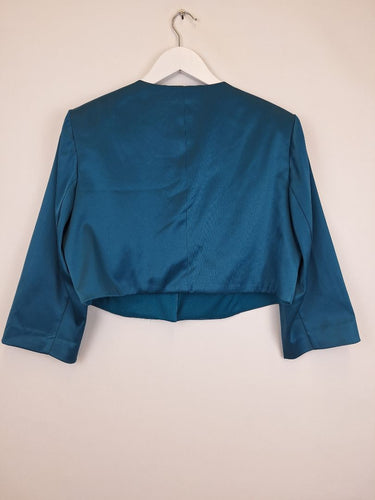 Second-Hand - Eve Hunter Dark Teal Satin Evening Jacket Size 14 - SwapUp