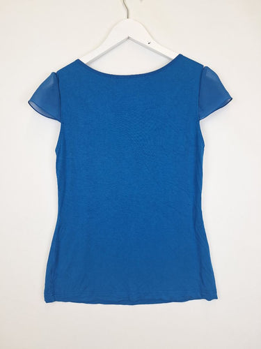 Second-Hand - Review Scoop Neck Chiffon Pleat Blouse Size 12 - SwapUp