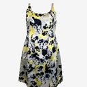 Second-Hand - Veronika Maine Lemon Pansy Satin Midi Dress Size 10 - SwapUp