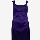 Second-Hand - Maggy London Grape Satin Elegant Midi Dress Size 14 - SwapUp