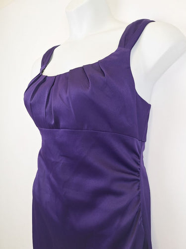 Second-Hand - Maggy London Grape Satin Elegant Midi Dress Size 14 - SwapUp