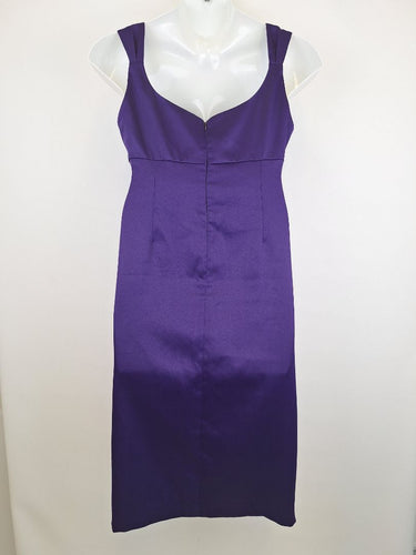 Second-Hand - Maggy London Grape Satin Elegant Midi Dress Size 14 - SwapUp