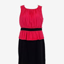 Second-Hand - Review Colour Block Gathered Neck Mini Dress Size 12 - SwapUp