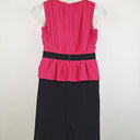 Second-Hand - Review Colour Block Gathered Neck Mini Dress Size 12 - SwapUp