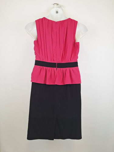 Second-Hand - Review Colour Block Gathered Neck Mini Dress Size 12 - SwapUp