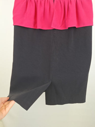 Second-Hand - Review Colour Block Gathered Neck Mini Dress Size 12 - SwapUp