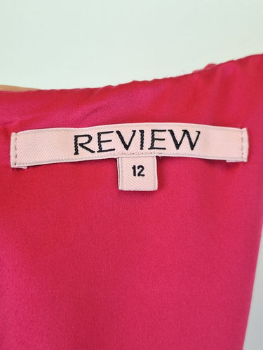 Second-Hand - Review Colour Block Gathered Neck Mini Dress Size 12 - SwapUp