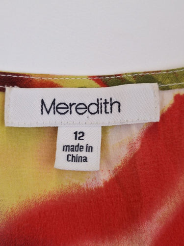Second-Hand - Meredith Romantic Silk Watercolour Floral Top Size 12 - SwapUp