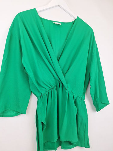 Second-Hand - Seed Vibrant Cross Body Peplum Top Size 10 - SwapUp