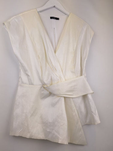 Second-Hand - Laura K Pearl Elegant Draped Top Size 14 - SwapUp
