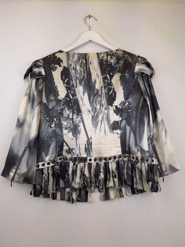 Second-Hand - Harry Who Charcoal Statement Eyelet Jacket Size 12 - SwapUp