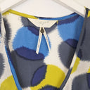 Second-Hand - Verge Ink Blot Silk Front Zip Top Size 12 - SwapUp