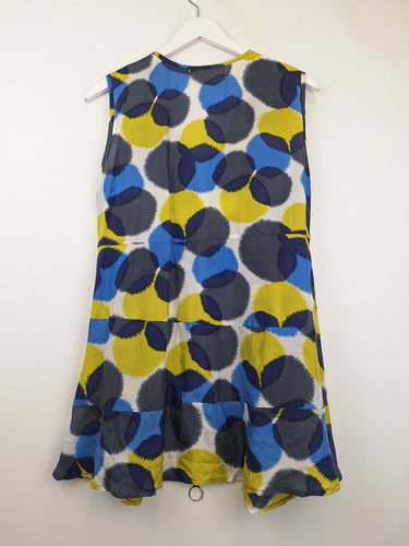 Second-Hand - Verge Ink Blot Silk Front Zip Top Size 12 - SwapUp