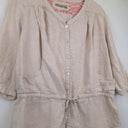 Second-Hand - Hammock & Vine Beige Linen Drawstring Collarless Shirt Size 10 - SwapUp