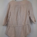 Second-Hand - Hammock & Vine Beige Linen Drawstring Collarless Shirt Size 10 - SwapUp