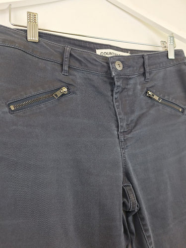 Second-Hand - Country Road Washed Navy Zip Detail Jeans Size 10 - SwapUp