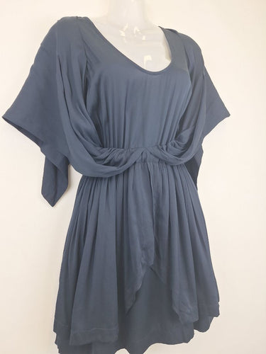 Second-Hand - Camilla and Marc Dark Navy Silk Blend Timon Dress Size 8 - SwapUp
