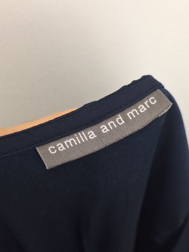 Second-Hand - Camilla and Marc Dark Navy Silk Blend Timon Dress Size 8 - SwapUp