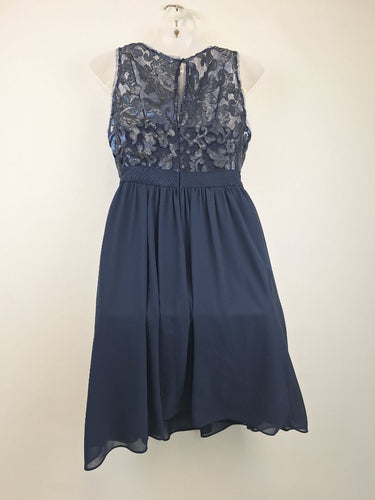 Second-Hand - Wayne Cooper Navy Sequinned Cocktail Mini Dress Size 10 - SwapUp