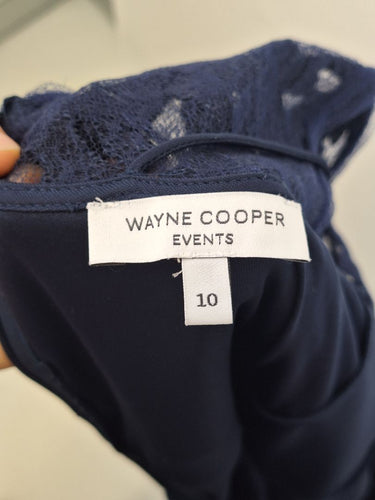 Second-Hand - Wayne Cooper Navy Sequinned Cocktail Mini Dress Size 10 - SwapUp