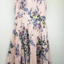 Second-Hand - Review Feminine Soft Pink Floral Midi Dress Size 10 - SwapUp