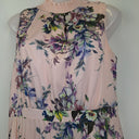 Second-Hand - Review Feminine Soft Pink Floral Midi Dress Size 10 - SwapUp