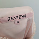 Second-Hand - Review Feminine Soft Pink Floral Midi Dress Size 10 - SwapUp