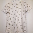 Second-Hand - Foil Silver Polka Dot Casual T-shirt Size M - SwapUp